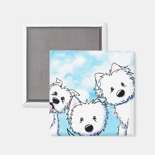 Aimant Westies qui regardent furtivement