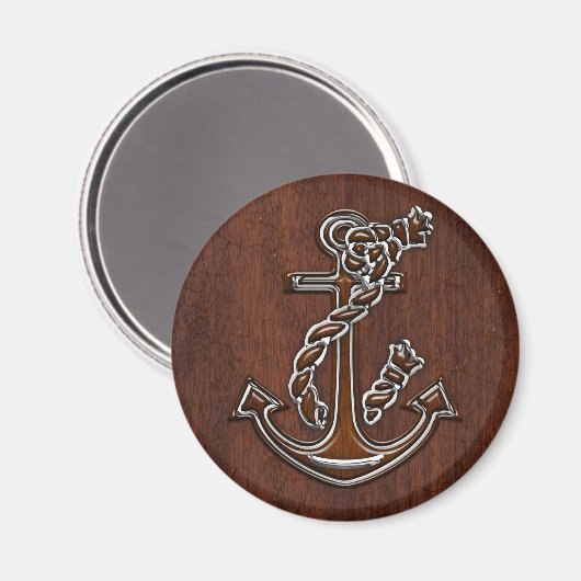 Aimant Wet Nautical Mahogany Anchor Steel Decor (Recto/Verso)