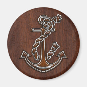 Aimant Wet Nautical Mahogany Anchor Steel Decor