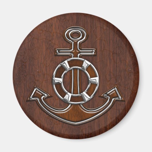 Aimant Wet Nautical Mahogany Anchor Steel Decor (Devant)