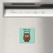 Aimant What’s Gnu, Funny Buffalo Cartoon Animal Pun (In Situ (Lave-vaisselle))