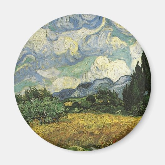 Aimant Wheat Field with Cypresses,Vincent Van Gogh (Devant)