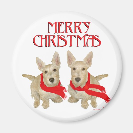 Aimant Wheaten Scottish Terrier Noël (Devant)