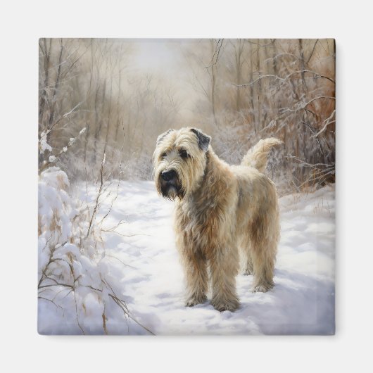 Aimant Wheaten Terrier Laisser neiger Noël (Devant)