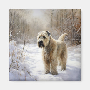 Aimant Wheaten Terrier Laissez Tomber la Neige Noël