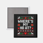Aimant Where My Ho's At Ho Matching Couple Christmas Ugly (Recto/Verso)