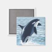 Aimant Whidbey Island, Washington Orca Jumping (Recto/Verso)