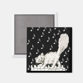 Aimant Whie Cat sur les clés de piano (Recto/Verso)