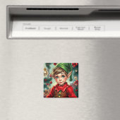 Aimant Whimsical Cartoon Elf | Christmas (In Situ (Lave-vaisselle))