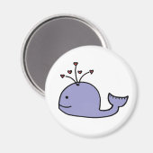 Aimant Whimsical Cartoon Whale (Recto/Verso)