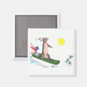 Aimant Whimsical Christmas mignon Otter Snowboarder (Recto/Verso)