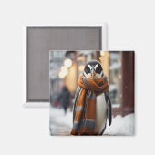 Aimant Whimsical Cosy Penguin hiver neigeux (Recto/Verso)