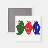 Aimant Whimsical Décorative Alaska Christmas Halibut (Recto/Verso)