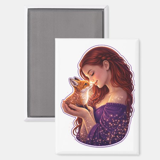 Aimant Whimsical Forest Fox (Recto/Verso)