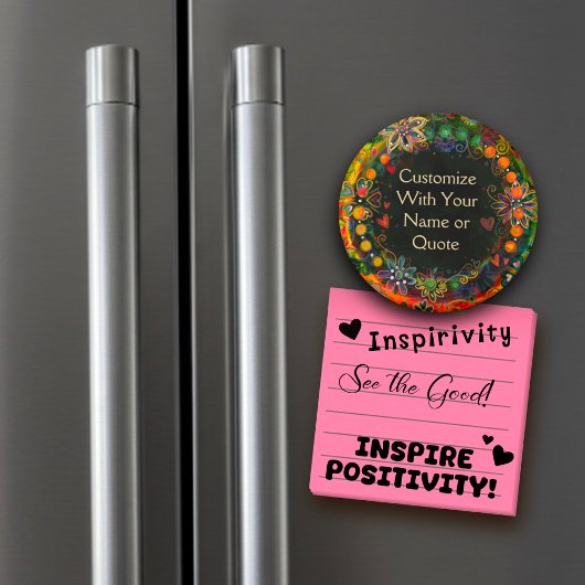 Aimant Whimsical Green Floral Fun Personnaliser votre pro