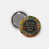 Aimant Whimsical Green Floral Fun Personnaliser votre pro (Recto/Verso)