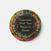 Aimant Whimsical Green Floral Fun Personnaliser votre pro (Devant)