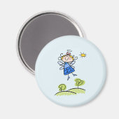Aimant Whimsical Happy Flying Angel Fairy (Recto/Verso)