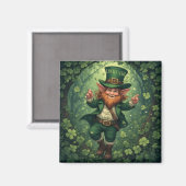 Aimant Whimsical Lucky-ish Leprechaun Lush Forest Nursery (Recto/Verso)