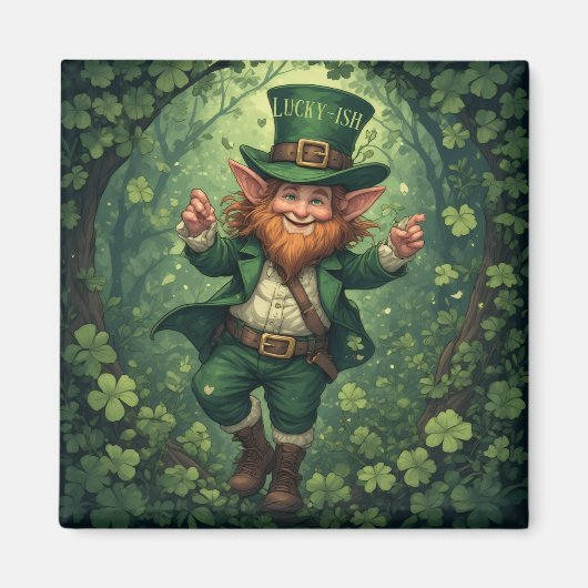 Aimant Whimsical Lucky-ish Leprechaun Lush Forest Nursery (Devant)