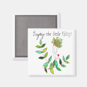 Aimant Whimsical Profitez Des Petites Choses Birdie (Recto/Verso)