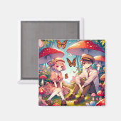 Aimant Whimsical Romantic Anime Couple (Recto/Verso)