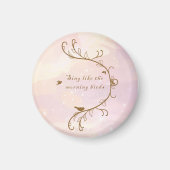 Aimant Whimsical Soft Pink Sing Oiseaux du matin (Devant)
