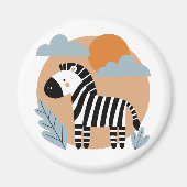 Aimant Whimsical Zebra Scandinave Influencée (Devant)