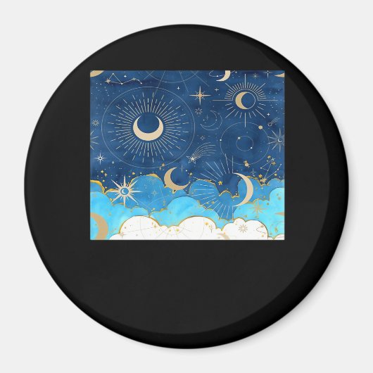 Aimant Whimsigoth Nuages Sun Moon Witchy Classic (Devant)