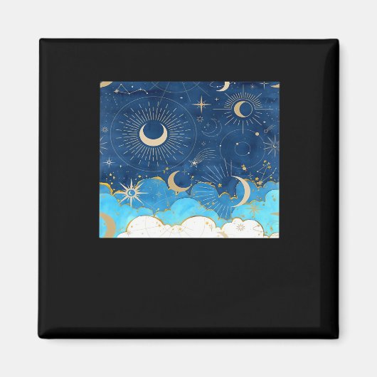 Aimant Whimsigoth Nuages Sun Moon Witchy Classic (Devant)