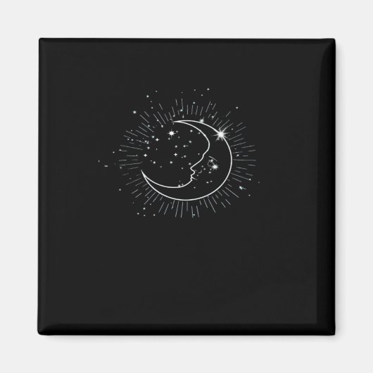 Aimant Whimsigoth Starry Night Moon Witchy Classic (Devant)