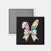 Aimant Whimssical Polka Dot Bow Ears Pâques dimanche (Recto/Verso)