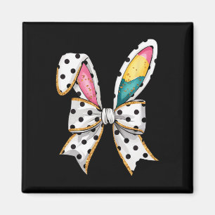 Aimant Whimssical Polka Dot Bow Ears Pâques dimanche