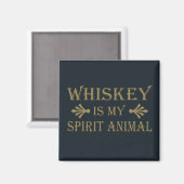 Aimant whiskey est mon animal d'esprit (Recto/Verso)