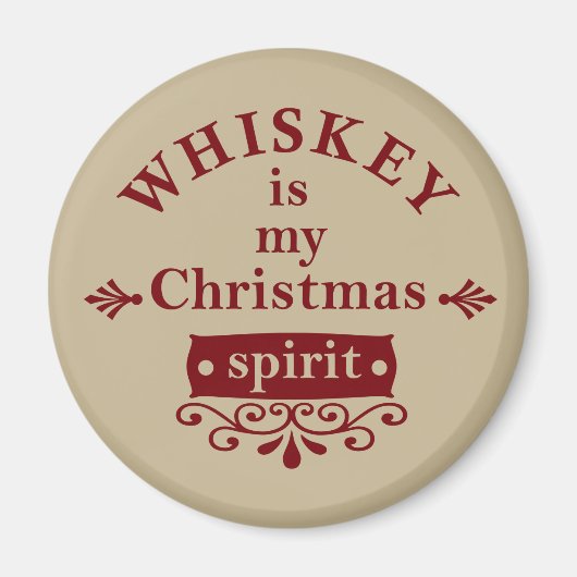 Aimant Whiskey est mon esprit de Noël (Devant)