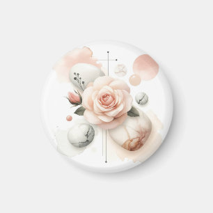 Aimant Whisper d'un Rose - Une élégance d'aquarelle rêvée