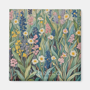 Aimant Whispers de prairie : Pastel Fleurs sauvages