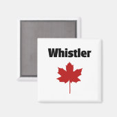 Aimant Whistler Canada Natural Red Maple Leaf (Recto/Verso)