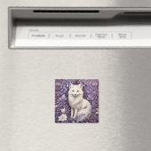 Aimant White Arctic Fox Lavender William Morris Fleurs (In Situ (Lave-vaisselle))
