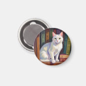 Aimant White Cat Drawing (Recto/Verso)