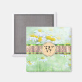 Aimant White Daisy's in Green Meadow Monogramme (Recto/Verso)