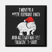 Aimant White Elephant Christmas Fun Gift Exchange Contest (Devant)