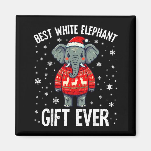 Aimant White Elephant Ever Christmas Xmas Under 15 20 (Devant)
