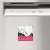 Aimant White Hydrangea Enregistrer la date (In Situ (Lave-vaisselle))