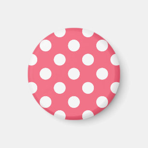 Aimant White polka dots on coral