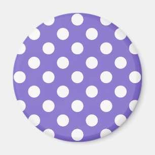 Aimant White polka dots on periwinkle