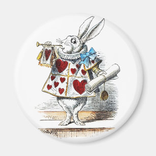 Aimant White Rabbit Alice Wonderland Hearts Fourre-tout
