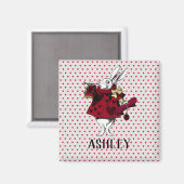 Aimant White Rabbit Queens Garb Personalized  (Recto/Verso)