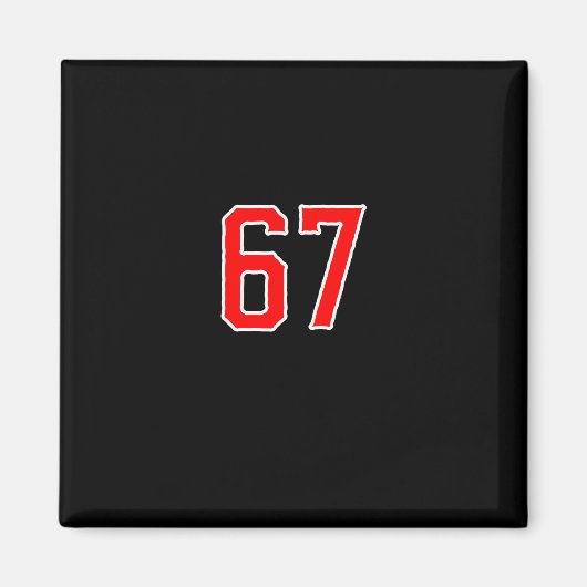 Aimant White Red Sports Team Number #67 Swea  (Devant)