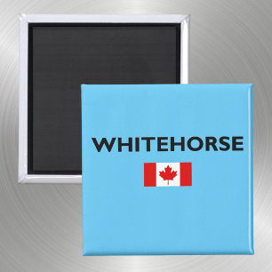 Aimant Whitehorse Canada Drapeau canadien couleur claire